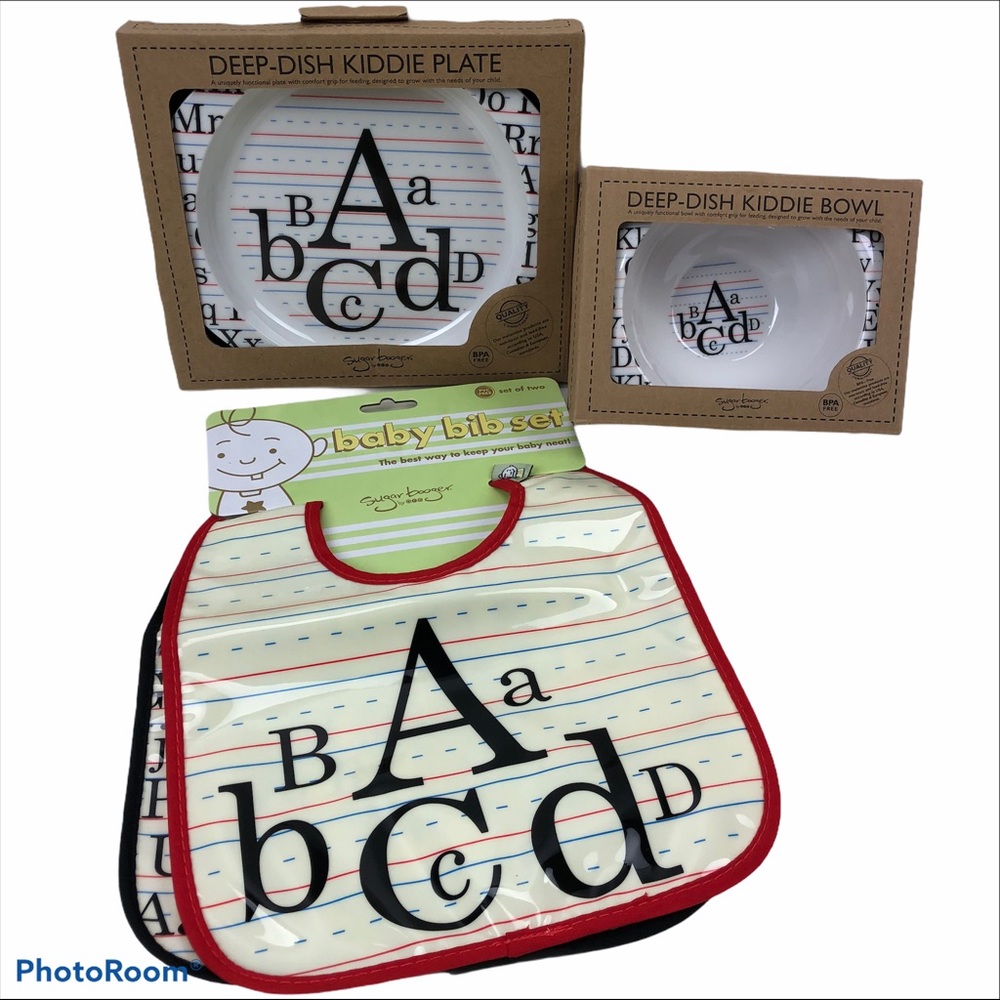 Sugarbooger Alphabet ABC Dish and Bib Set